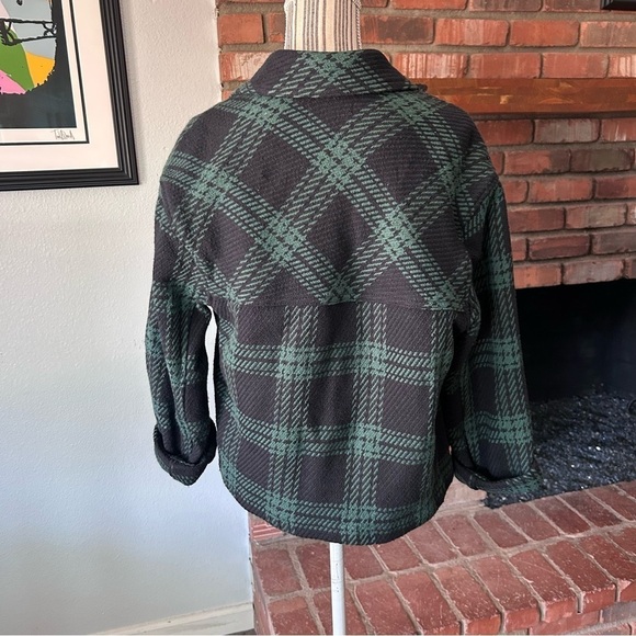 NWT Madewell Flannel Boxy Shirt-Jacket in Green Plaid Sz XS - Picture 8 of 11